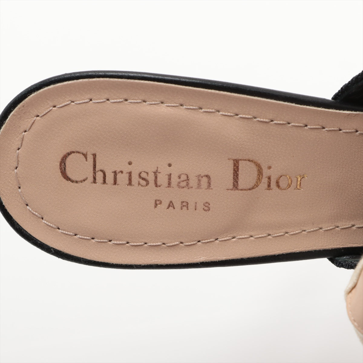 Christian Dior J&#39;ADIOR Leather x Fabric Strap Pump 36  Black Slingback Lace and Yabre