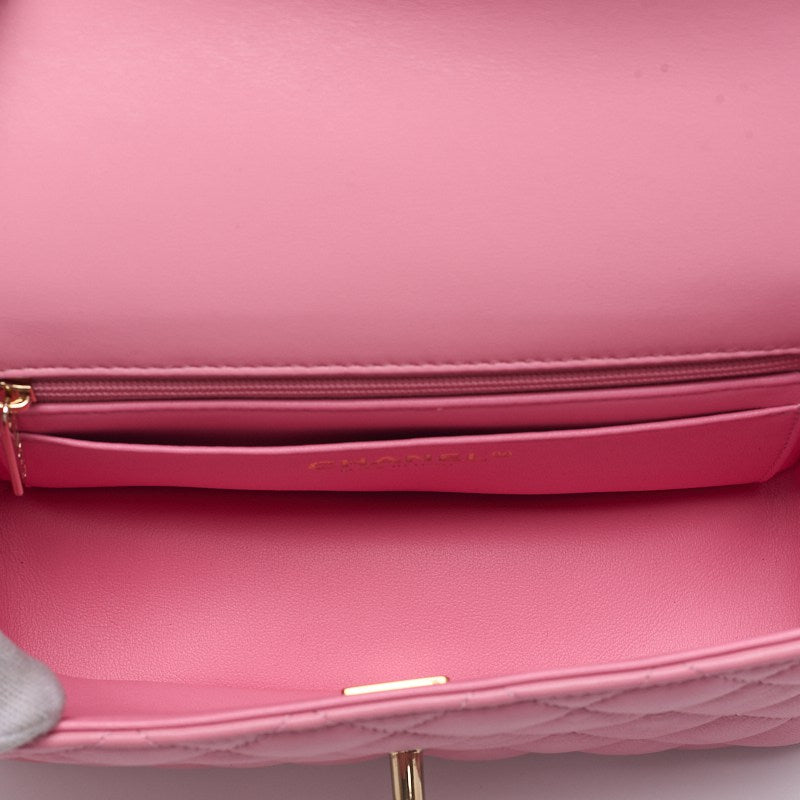 CHANEL Mini Matrasse Coco Handle 2WAY Handbag Pink