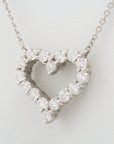 Tiffany's Centimental Heart Medium Diamond Necklace Pt950 4.9g