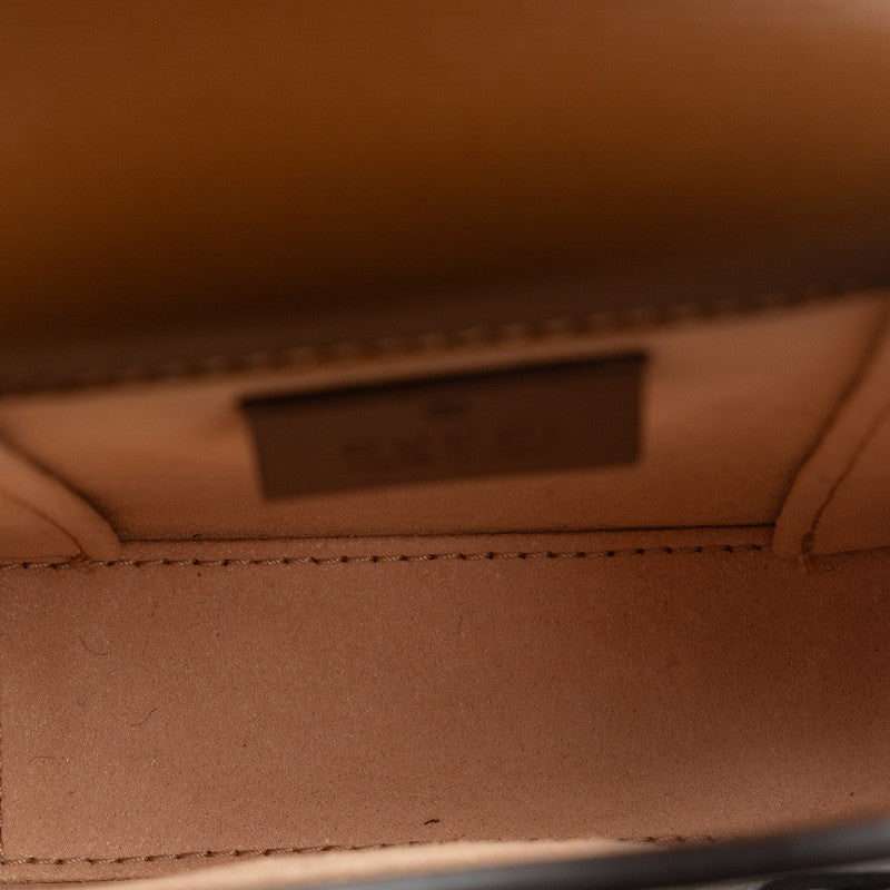 Gucci GG Supreme Horse  1955 Mini Shoulder Bag 625615 Brown Canvas Leather  Gucci
