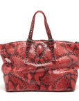 Bottega Veneta Pyson Tote Bag Red Mirrored