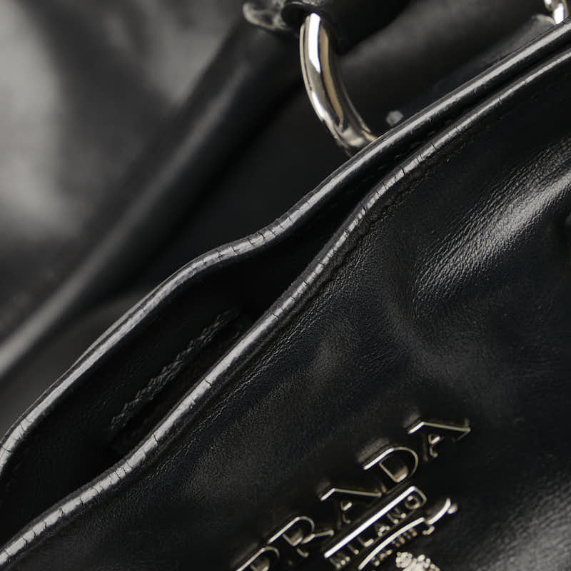Prada Logo Handbag 2WAY BN2865 Black Leather  Prada
