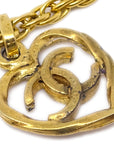 Chanel Heart Chain Pendant Necklace Gold 1982