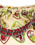 Chanel * 2006 Valentine Chain Handbag Pink Canvas