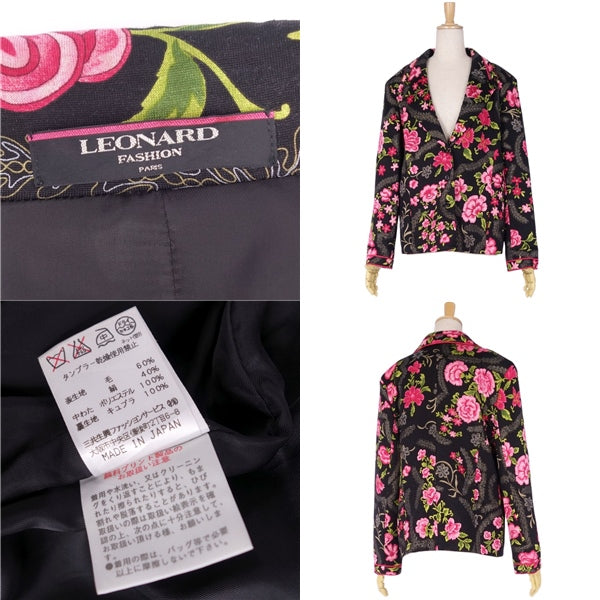 LEONARD FASHION Jacket Terrated Jacket Single Cotton Inserted Flower  Out  LL Multicolor