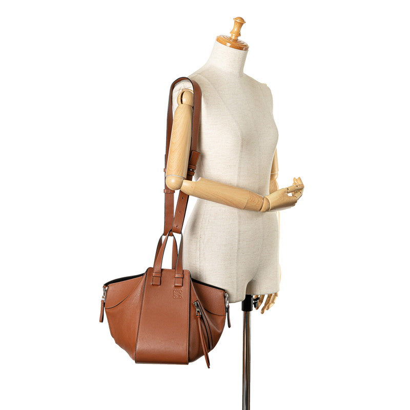 Loewe Hammock Small Handbag Shoulder Bag 2WAY Tan Brown Leather  LOEWE