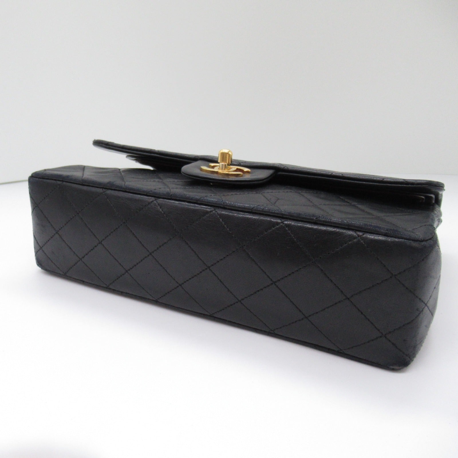 Chanel Double Flap Chain Shoulder Bag  Black A01112