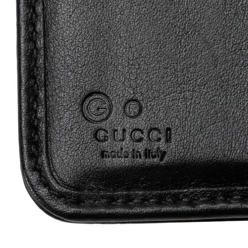 Gucci MicroGucci Round Fashner Long Wallet 449364 Black Leather  Gucci