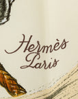 Hermes Carré 90 A Propos de Boottes Boots SCalf Ivory Silk  Hermes