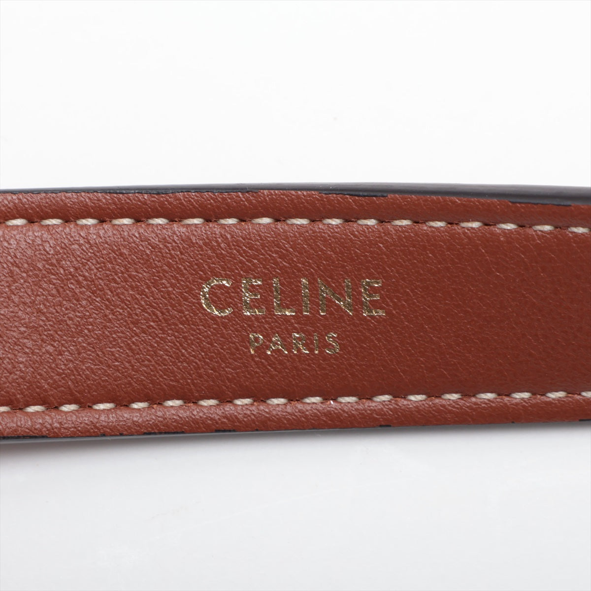 Celine f Ava Leather Shoulder Bag Brown