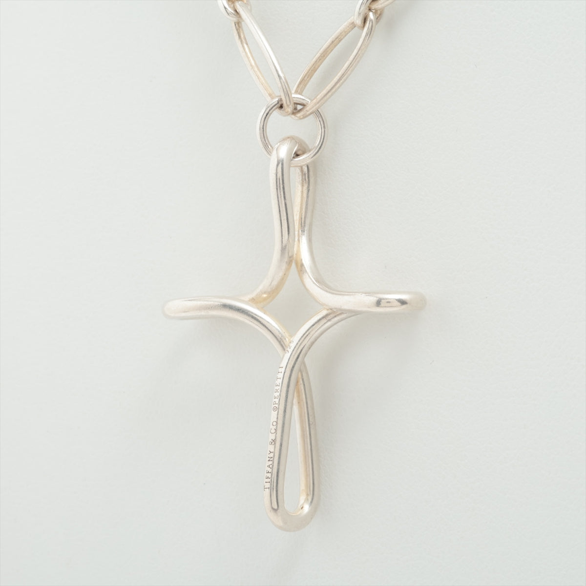 Tiffany&#39;s Open Cross Necklace 925 23.1g Silver