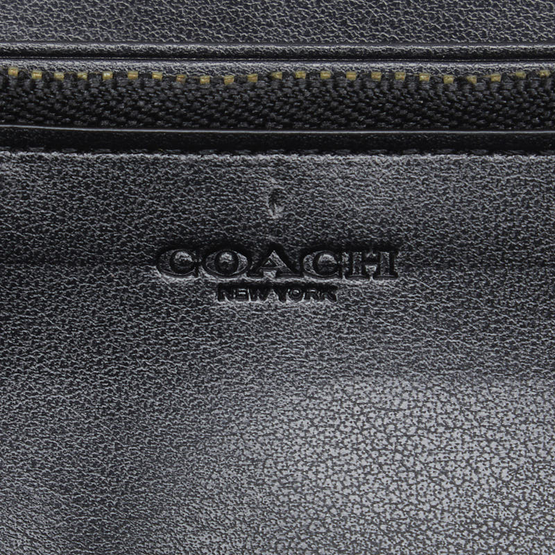 Coach  Acordeon Roundfassner Long Wallet F25517 Black PVC Leather  Coach