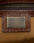 Fendi Zucca Ethnic Shoulder Bag 8BN162 Brown Canvas Leather  Fendi