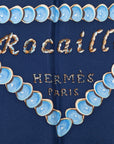 Hermes Carré 90 Rocaille S  Blue Multicolor Silk  Hermes