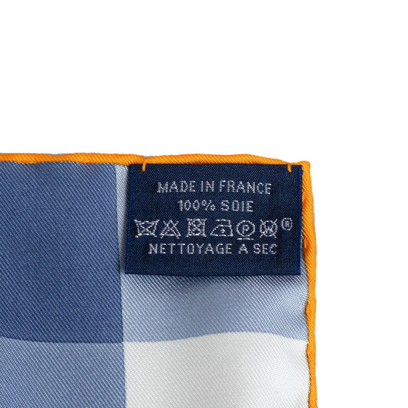 Hermes Carré 90 MORS ET GOURMETTES Horse Titles and Chains Gingam Check SCalf Multicolor Silk  Hermes