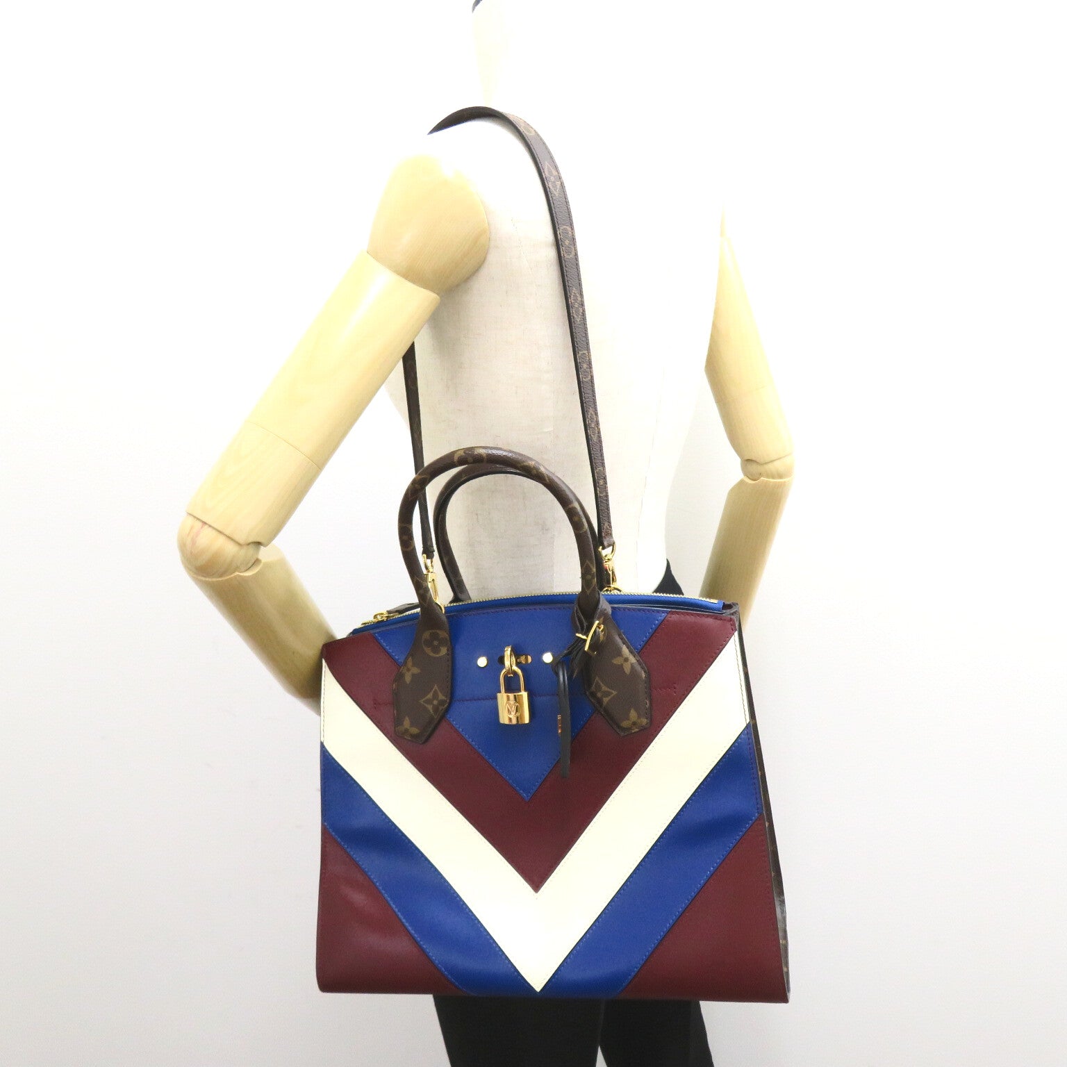 Louis Vuitton Louis Vuitton City Timer MM Shoulder Bag PVC Coated Canvas Leather  Brown / Multicolor / Blue/Red/White M52740