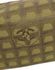 Chanel 2001-2003 Green Brown Jacquard Nylon New Travel Line Handbag