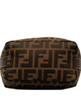 Fendi Zucca Mini Bag Handbag Pochette 26360 Brown Beige Canvas Leather  Fendi