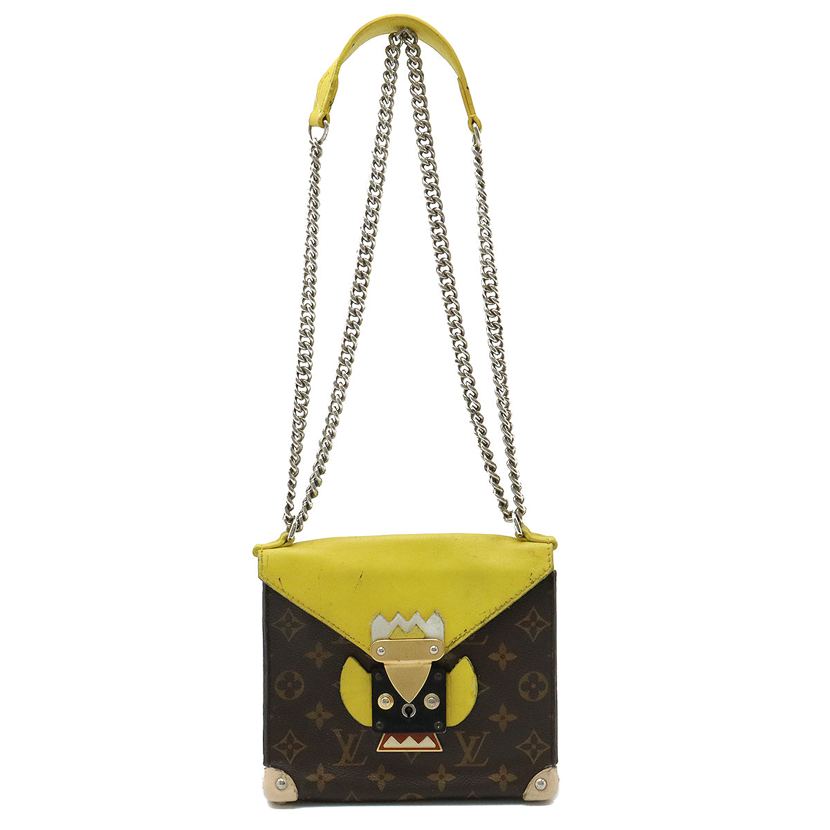 LOUIS VUITTON Louis Vuitton Monogram Pochette Mask PM Shoulder Bag Pocket Chain Shoulder John Yellow Key Defect M50127