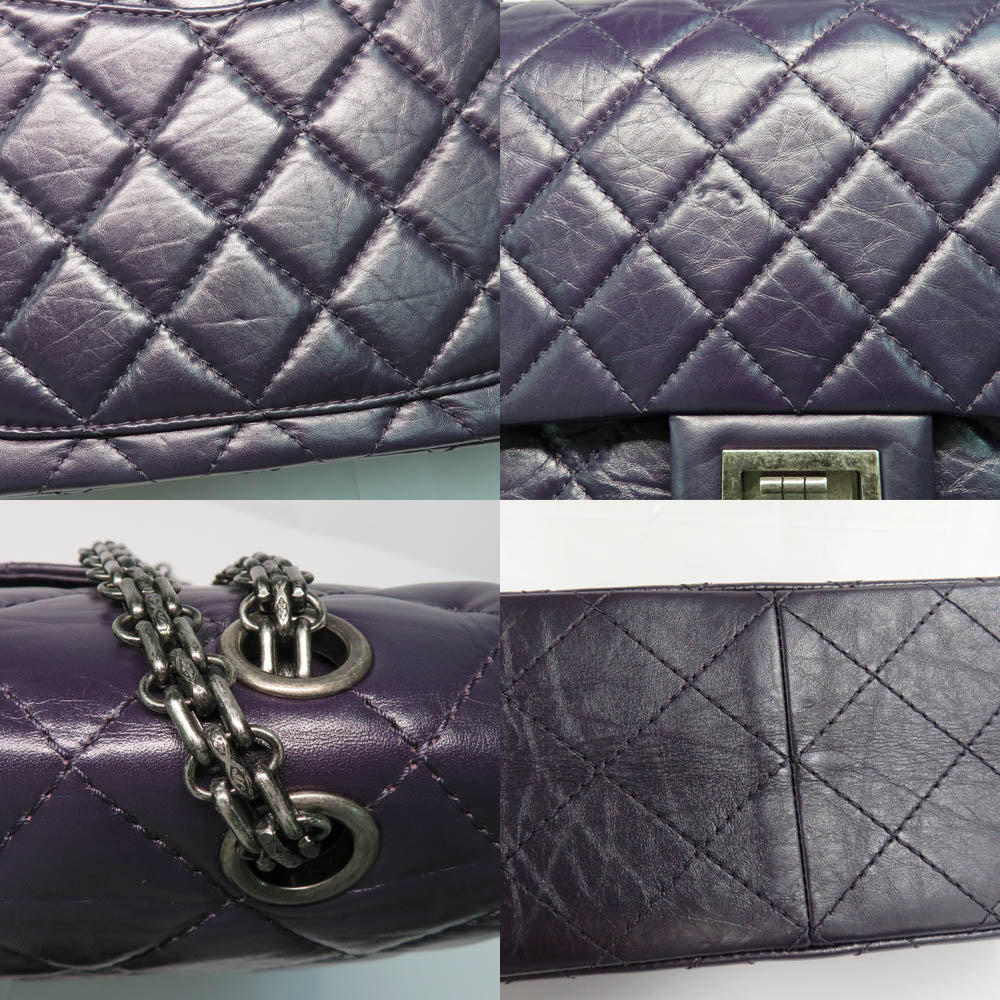 Chanel 2.55 Matrasse Double Chain W Chain Double Flap W Flip Shoulder Bag Pearl Antique Silver  18th St Leather