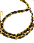 Chanel Pendant Necklace Gold Black 96P