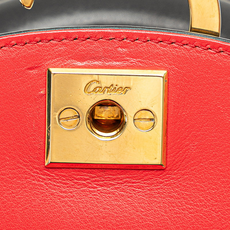 Cartier Panther Handbag Black G Leather  Cartier