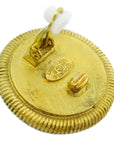 Chanel Button Earrings Clip-On Gold Shell 94P
