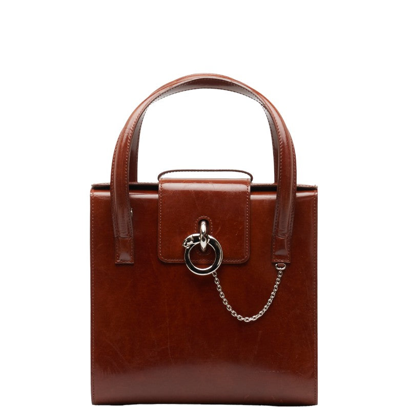Cartier Panther Handbag Shoulder Bag 2WAY Brown Leather  Cartier