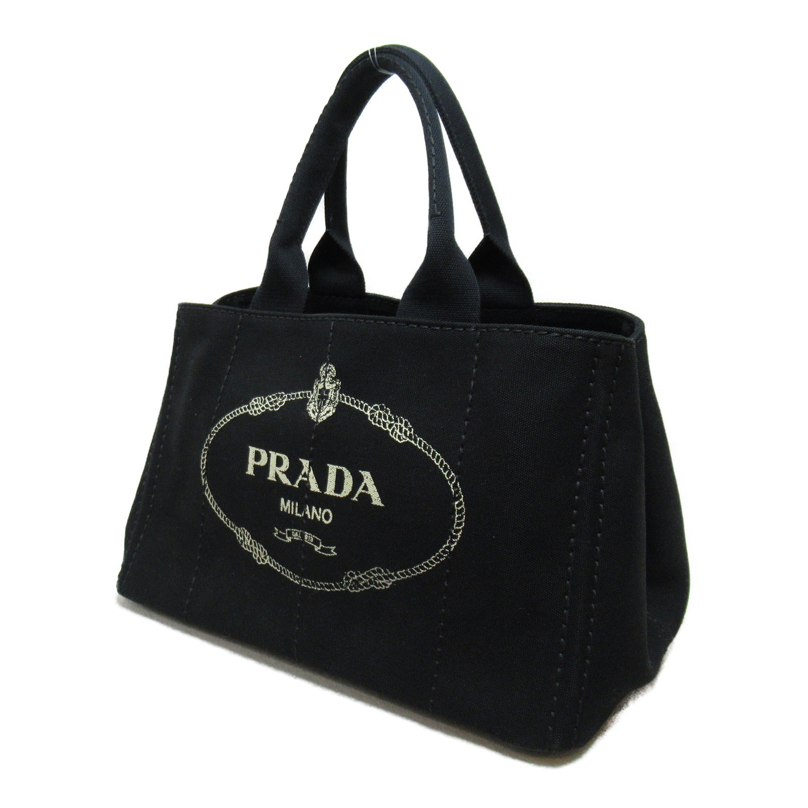 Prada Prada Canapa Tote Bag Tote Bag Tooth Bag Linen  Black