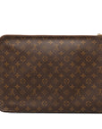 Louis Vuitton Monogram Push Documentary Backpack Briefcase M53456 Brown PVC Leather Men LOUIS VUITTON