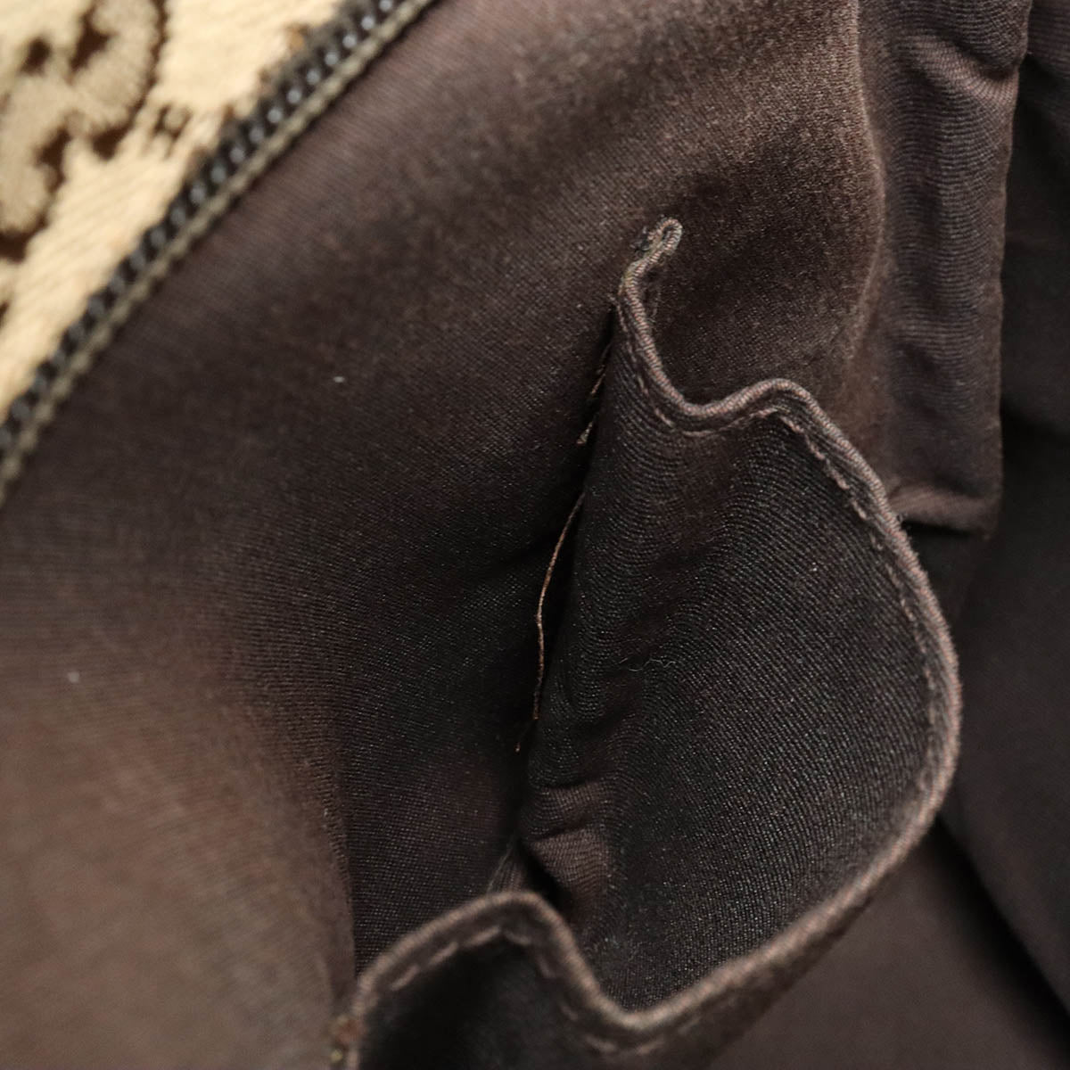 Gucci Gucci GG Fabric Sine Webline Shell Line Shell Bag Leather Carquibbean Dark Brown Tea 189751 Shell Blumin