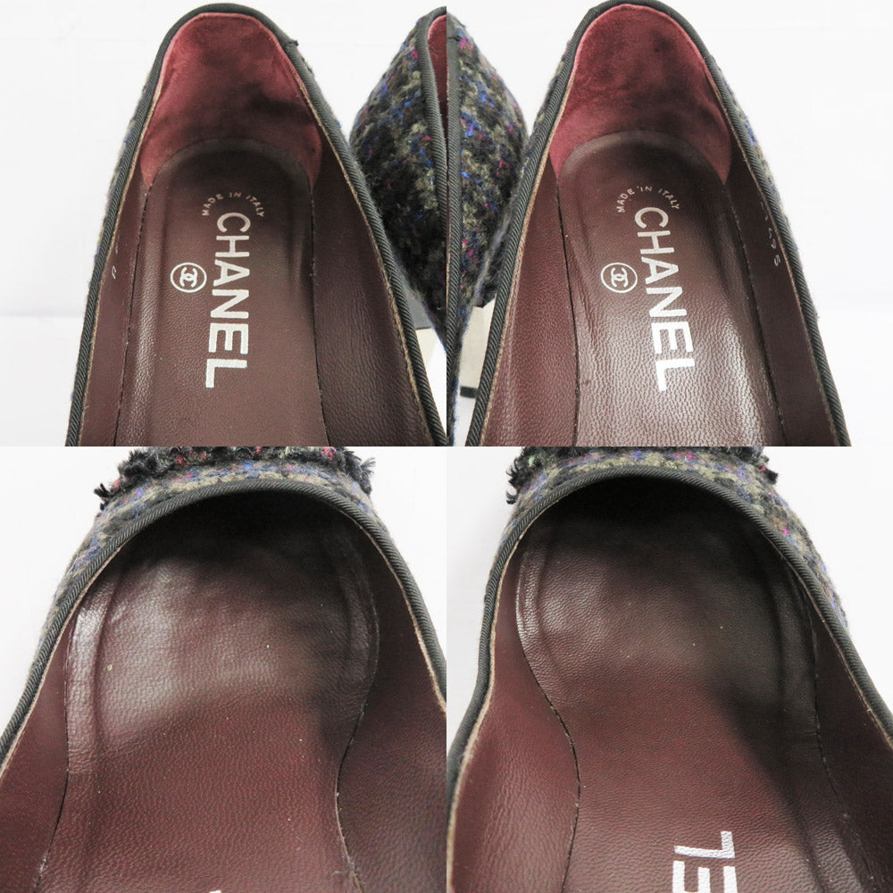 Chanel Pumps G27495 34.5 21.5cm Black Gr Women's Shoes