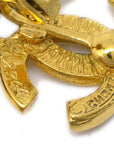 Chanel Dangle Plate Earrings Clip-On Gold 2344