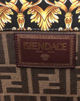 Fendi X Versace Fenderche Sunshine Leather 2WAY Handbag Black