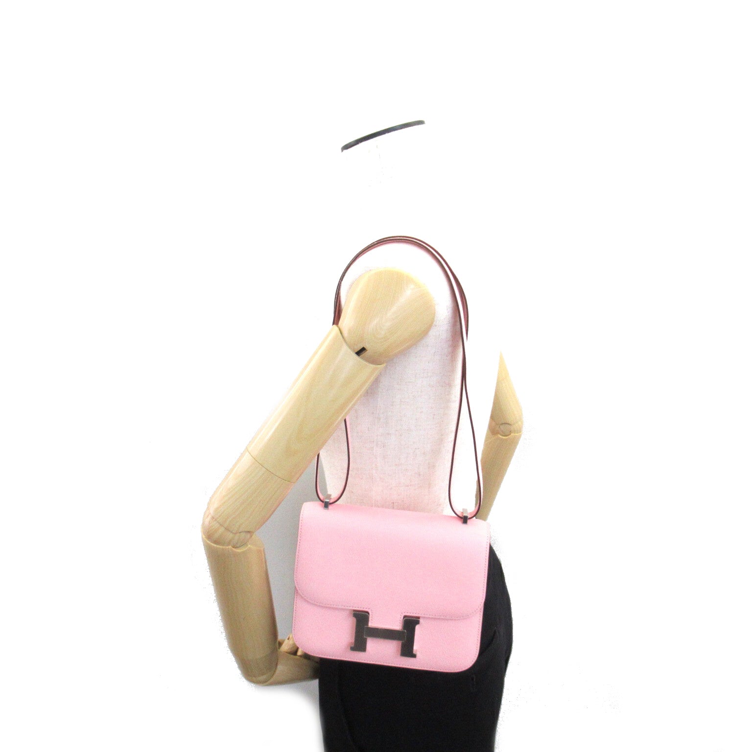 Hermes Hermes Constance Mini (18) Shoulder Bag Leather Shables  Pink
