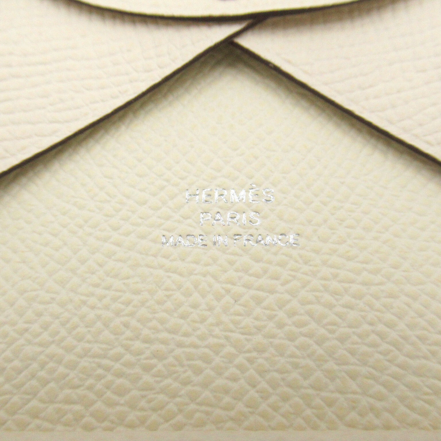 Hermes Hermes Calvido Card Case Accessoires Leather Epsom   Ivory Boxer