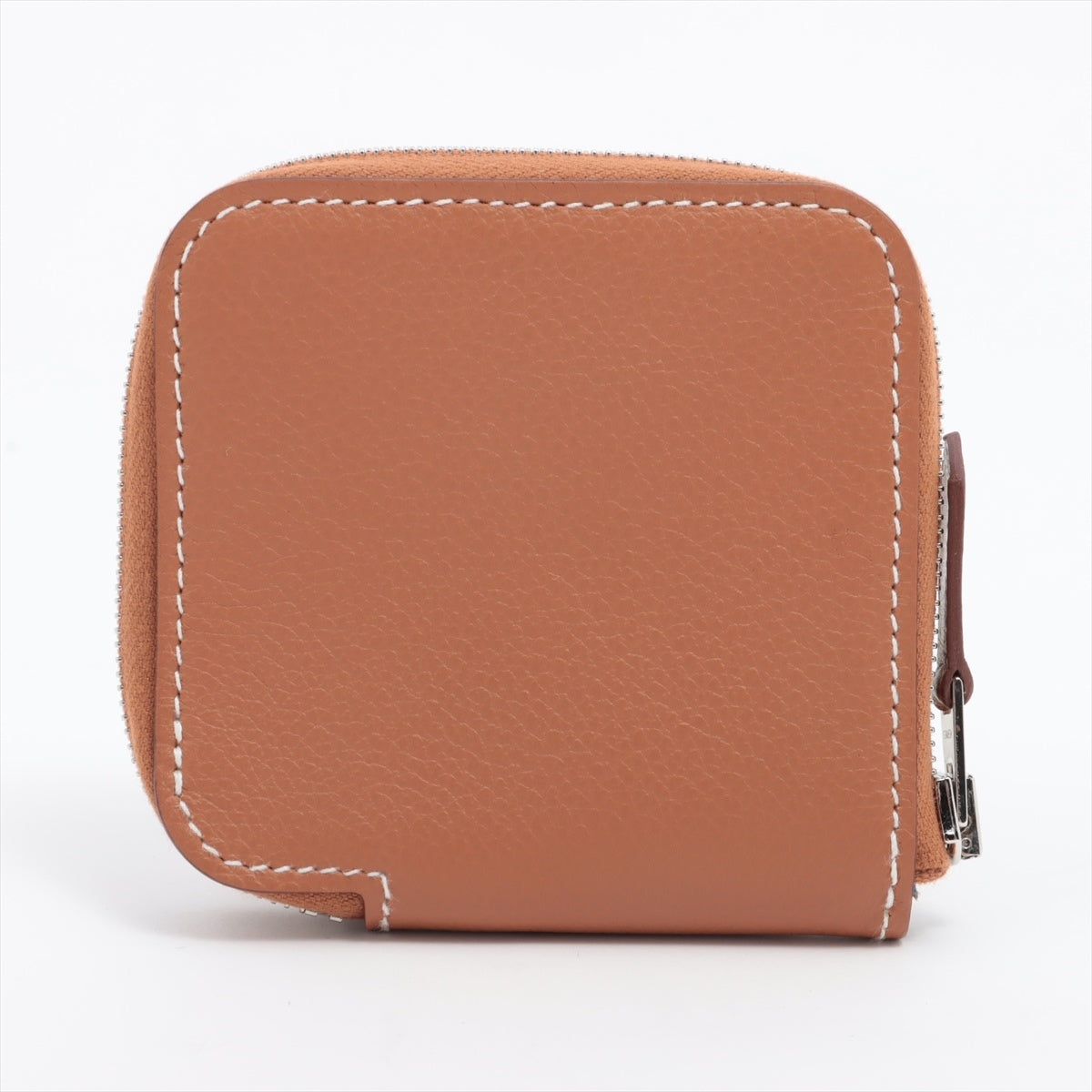 Hermes Gold Compact Coin Case Brown Silver