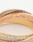 Cartier Trinity Full Pave Diamond Ring 750 (YG  Pg × WG) 4.7g 49 SM̧