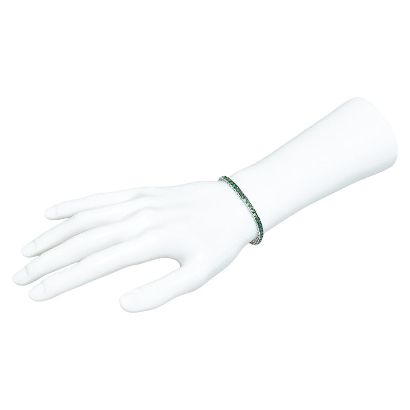 New  K18WG White G Green Marine 8.37ct Tennis Chain Bracelet  None Brand