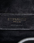 Saint Laurent Emmanuel Fringe Handbag 2WAY VLR381762 Black Gold Leather