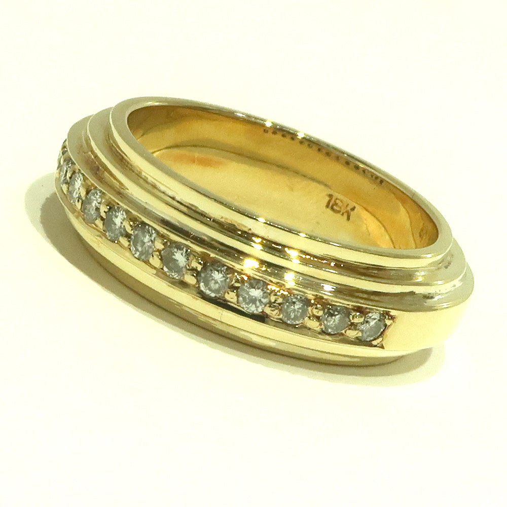 Jewelry accessory ring ring K18 YG yellow g diamond 15 stone  design high-end men&#39;s ladies