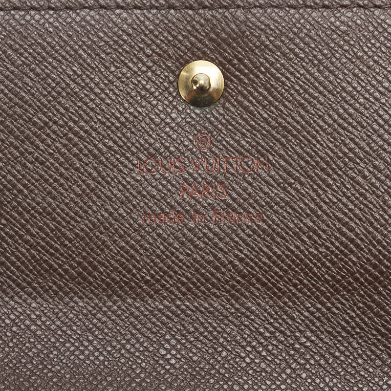 Louis Vuitton Damier Portefolio  Double Fold Wallet Compact Wallet N61654 Brown PVC Leather  Louis Vuitton
