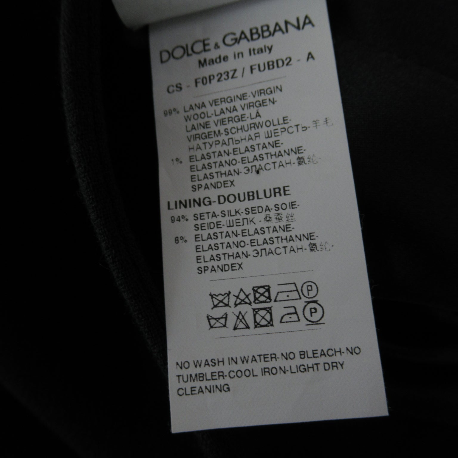 Dolce &amp; Gabbana Coat  Wool  Black CS-F0P23Z