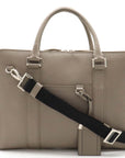 BVLGARI Bulgari Bulgarian Bulgarian Man Business Bag Briefcase 2WAY Shoulder Bag Leather Gr Silver Gold  37924 BLUMIN