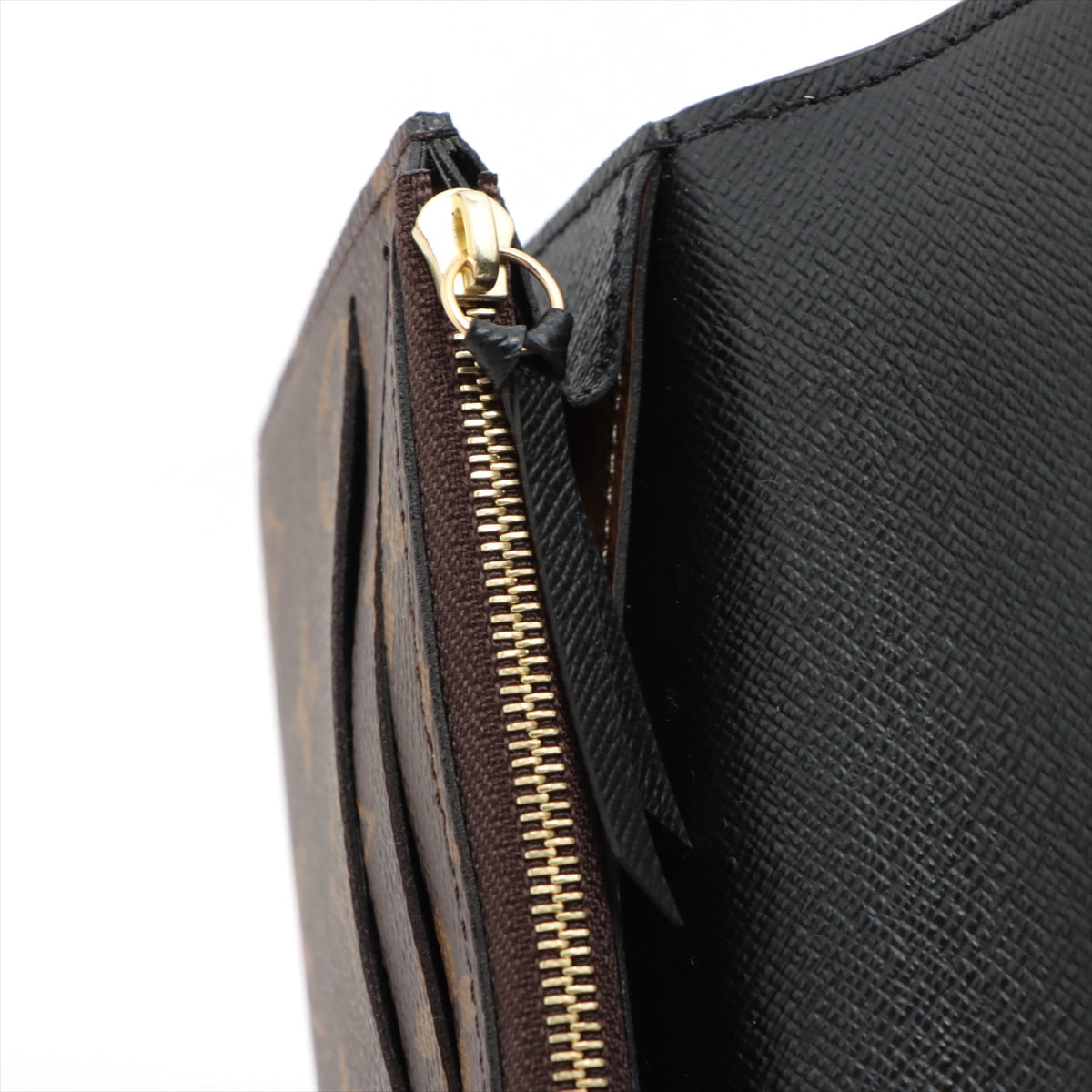 Louis Vuitton Monogram Reversee Portefolio Emily M82157 BlackBrown Long   Wallet
