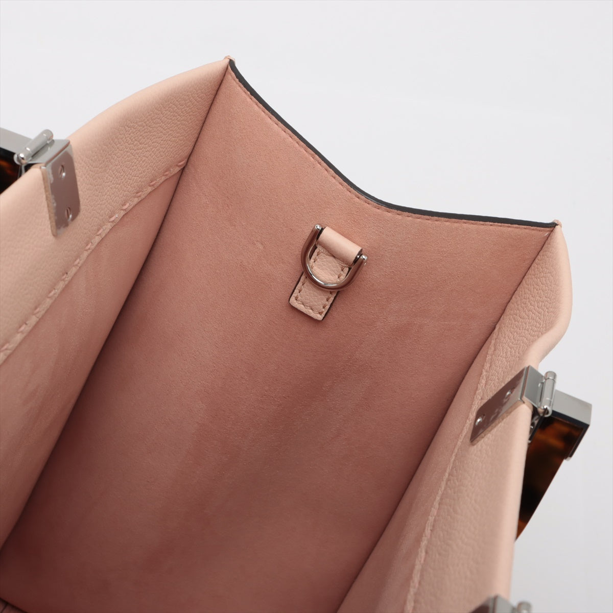 Fendi Sunshine Leather 2WAY Handbag Pink Beige 8BH386