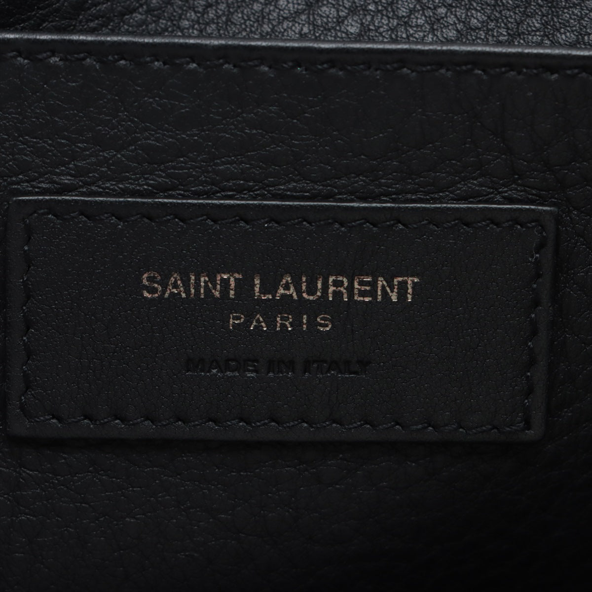 Saint Laurent  Downtown Cabus Crocodile Press x Leather 2WAY Handbag Black 436832