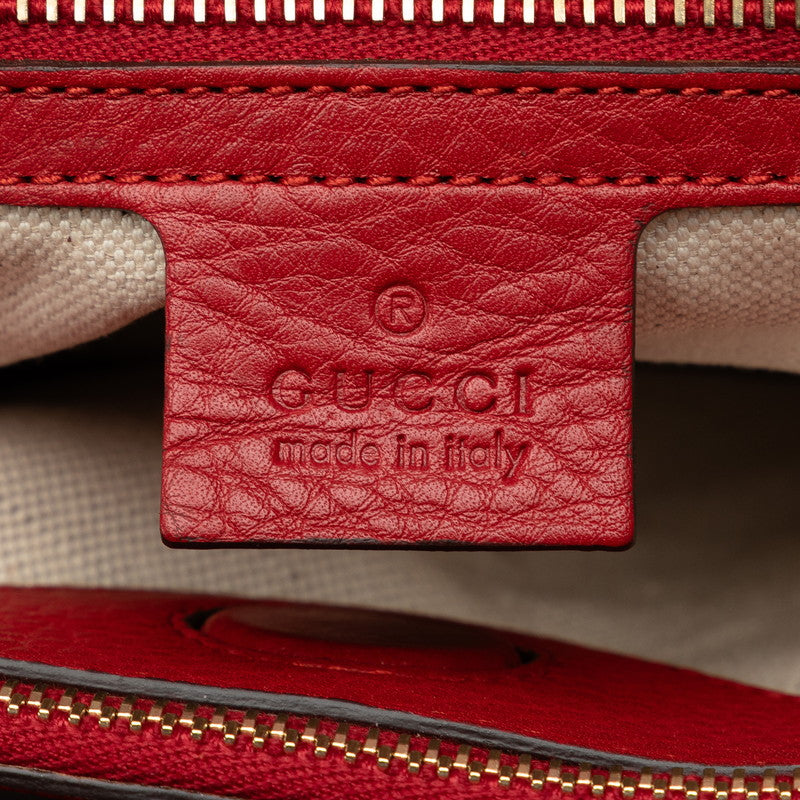 Gucci Bamboo per Medium Handbag 2WAY 323660 Red Leather  Gucci