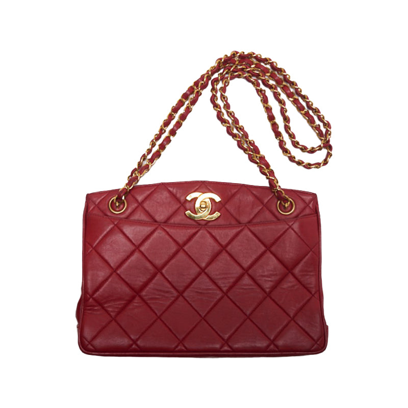 CHANEL/Chanel Matrasse Decacoco Turnlock Double Chain Shoulder  Red   Shoulder Bag  Shoulder Bag Hybrid 【 Ship】 Ladies Shoulder  Online