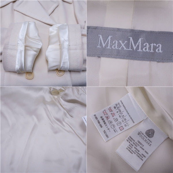 Max Mara Max Mara Coat Double Brest Wool Homeless  JI42 USA8 FB40 (M Equivalent) Ivory  FIT